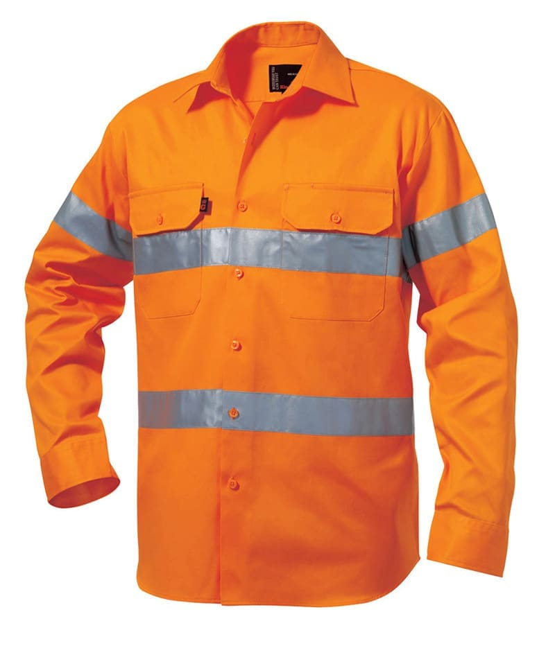 King Gee 54250 L/SL Reflective Drill Shirt in QLD